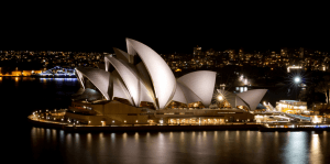 Wandbild Sydney Oper bei Nacht